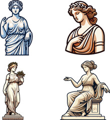 Fototapeta premium greek statue of woman vector