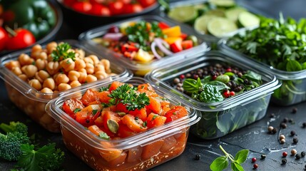 Healthy fitness meal prep with balanced nutrition