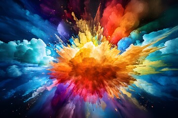Fototapeta premium visualization of fractal realms, Colorful explosion wallpapers for iphone and android. this wallpaper is titled rainbow explosion wallpapers. colorful explosion wallpaper, colorful wallpaper, colorful