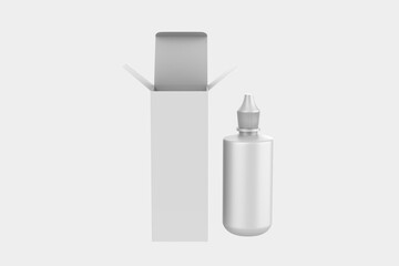 Dropper Bottle Mockup Isolated On White Background. 3d illustration