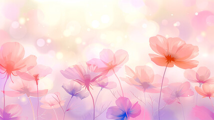 Watercolor of pink flowers on white background. Mother's Day, Valentine's Day concept.