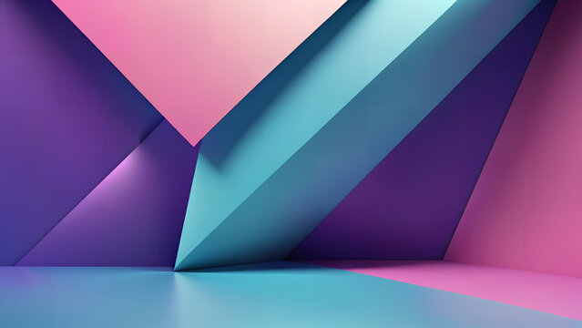 3d rendering of purple and blue abstract geometric background