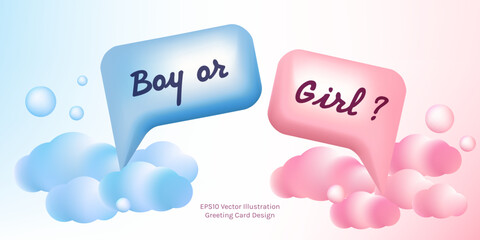 Boy or Girl invitation template vector illustration design.