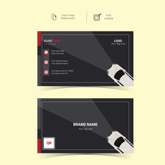 Modern simple Creative and Clean Double sided Business Card Template design Vector Illustration