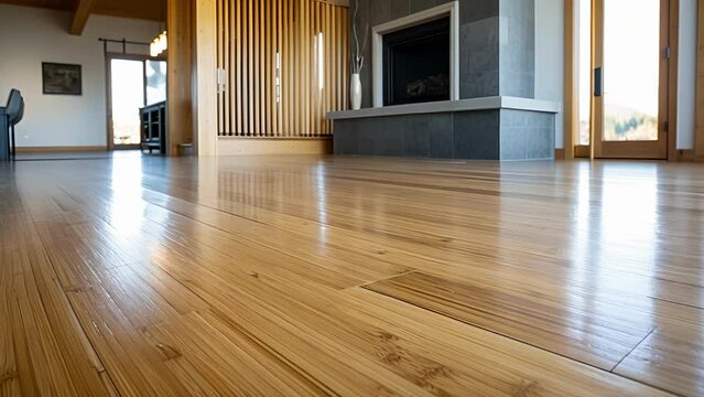 Bring a touch of nature indoors with a bamboo flooring installation by our skilled spets. This photo showcases a stunning and ecofriendly bamboo floor bringing a natural and
