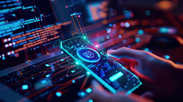 2FA secure massage connection or concept of mobile secure messaging as a trusted device system.