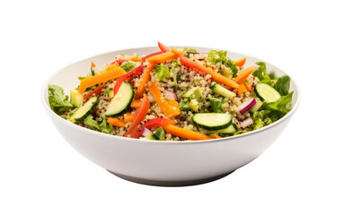 Nutritious Quinoa Veggie Salad on white background