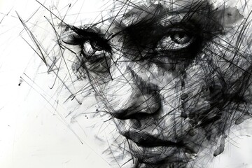 Obraz premium Abstract artistic sketch art texture Generative Ai 