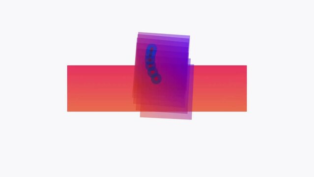 Animation of puple shapes on white background