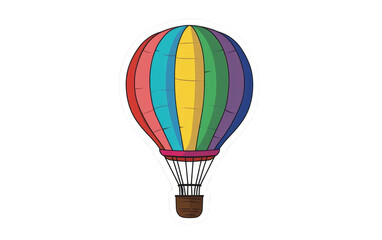 Amusing Plastic Decal for a Hot Air Balloon isolated on transparent Background