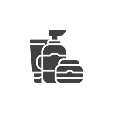 Cosmetics products vector icon