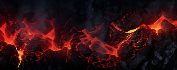 Fototapeta na wymiar Melting of volcanic rock, lava texture background and banner
