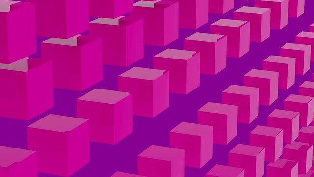 cubes loop animation on purple background 3DCG
