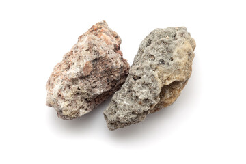 Close-up of Dry Organic Alkaline Salt or Sajji Khar (Seidlitzia stocksii), isolated on a white background. Top view