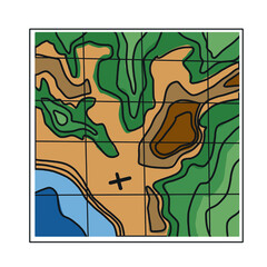  Hand-drawn paper map compass navigator
