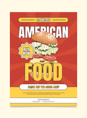 American Food Promotion Poster Design Template