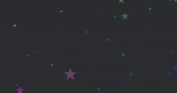 Animation of stars and light spots moving on seamless loop on dark background
