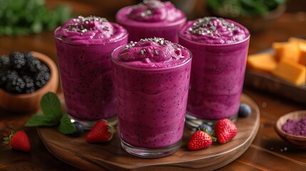 Acai smoothies from Brazil, especially from Rio de Janeiro, combine the delicious acai fruit with a variety of other fruits