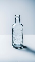 the empty glass bottle isolated on white background.