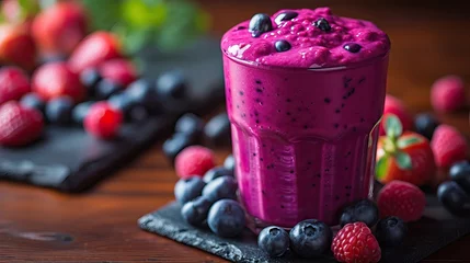 Stoff pro Meter Acai smoothies from Brazil, especially from Rio de Janeiro, combine the delicious acai fruit with a variety of other fruits © Denisa