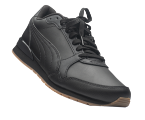 black leather sneaker on isolated on a white background. sports shoes