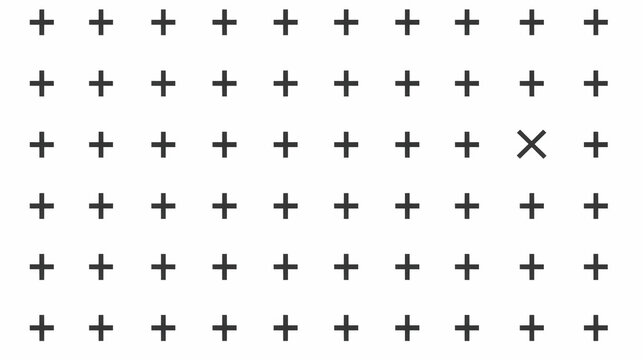 A black and white image of many small squares with one square in the middle