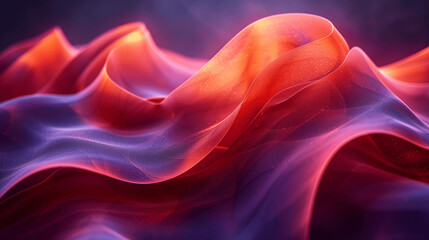 Fototapeta premium Abstract Red and Purple Silk Fabric Waves