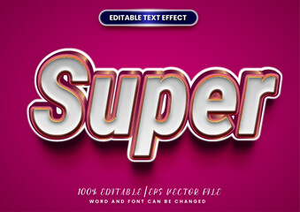 3d Bold super text editable text effect. Logotype style font tittle.