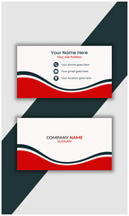 Creative modern red and dark blue business card design. Simple professional Clean and exclusive Business Card Layout Template. unique business card template, beautiful  shape business card	design.
