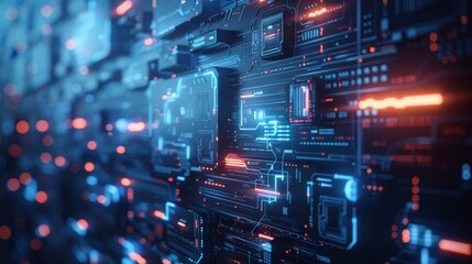 Futuristic Sci-Fi Background with External Panels Generative AI