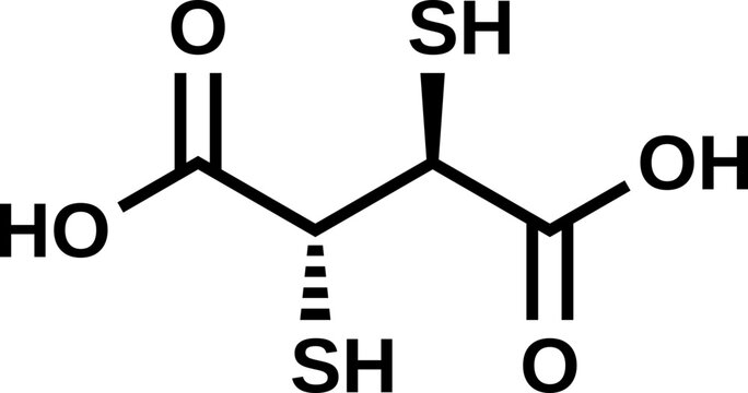 Succimer structural formula, vector illustration 