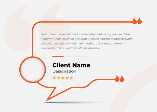 Simple customer feedback testimonial template design with image placeholder