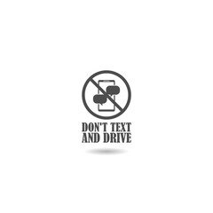 Don't text and drive icon with shadow
