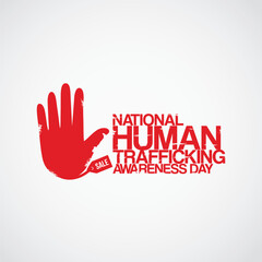 Fototapeta premium National Human Trafficking Awareness Day vector illustration. National Human Trafficking themes design concept with flat style vector illustration. Suitable for greeting card, poster and banner.