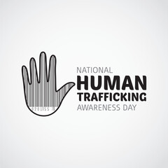 Obraz premium National Human Trafficking Awareness Day vector illustration. National Human Trafficking themes design concept with flat style vector illustration. Suitable for greeting card, poster and banner.