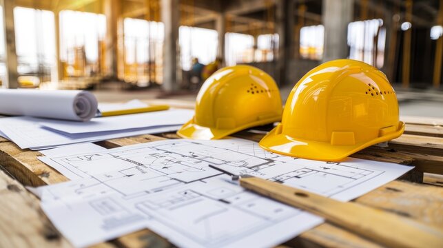 Construction Site Safety: Hard Hats and Plans Generative AI