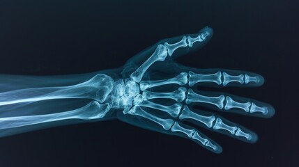 Medical Radiography of Hand with Visible Bones