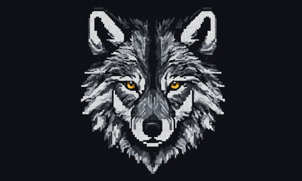 Fantasy Illustration of a wild animal wolf. Digital art style wallpaper background.