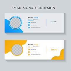 minimal style email signature card template in horizontal design