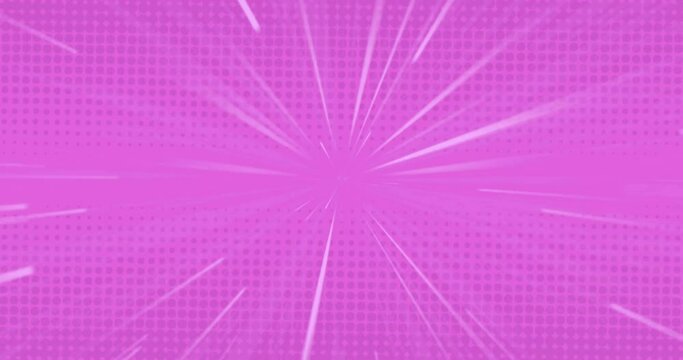 Animation of glowing light trails moving over pink background