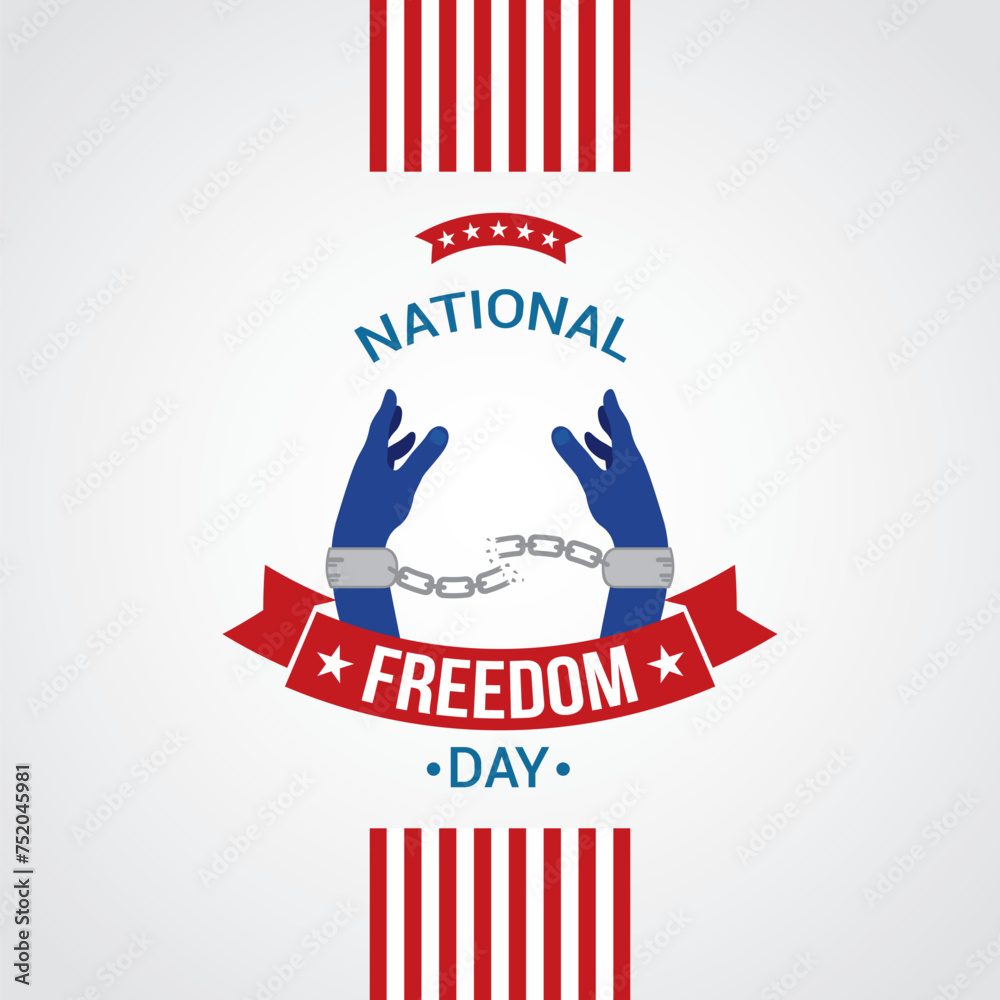 Wall mural national freedom day vector illustration. national freedom day themes design concept with flat style