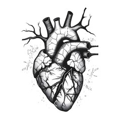 human heart anatomy sketch illustration