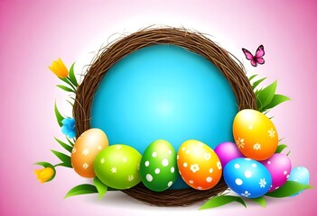 easter eggs in a basket