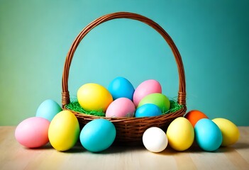 easter eggs in basket