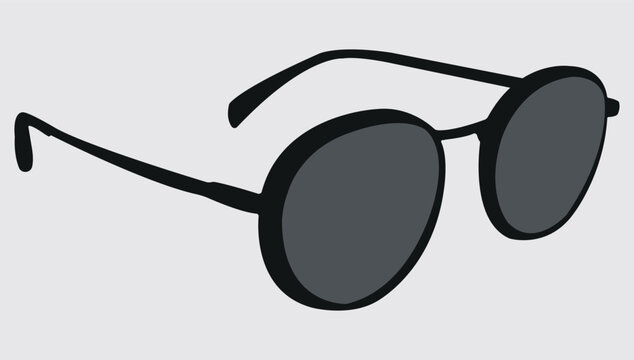 Aviator style sunglasses. Black round glasses. Frame retro eyeglasses icons.