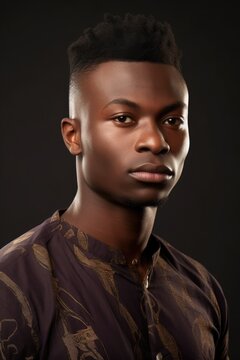 studio shot of a young african man