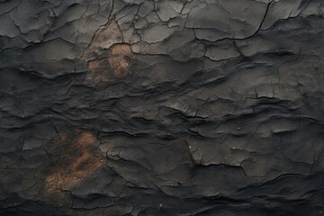 Detailed shot of a black wall with visible cracks. Suitable for background or texture use - obrazy, fototapety, plakaty