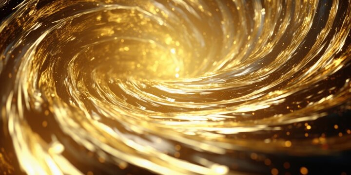 A striking image of a gold swirl, perfect for backgrounds or luxury themes