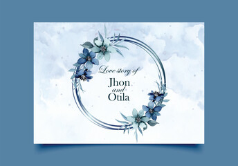 Flower floral invitation card design 