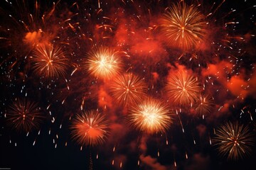 A vibrant display of fireworks lighting up the night sky, perfect for celebrations and events